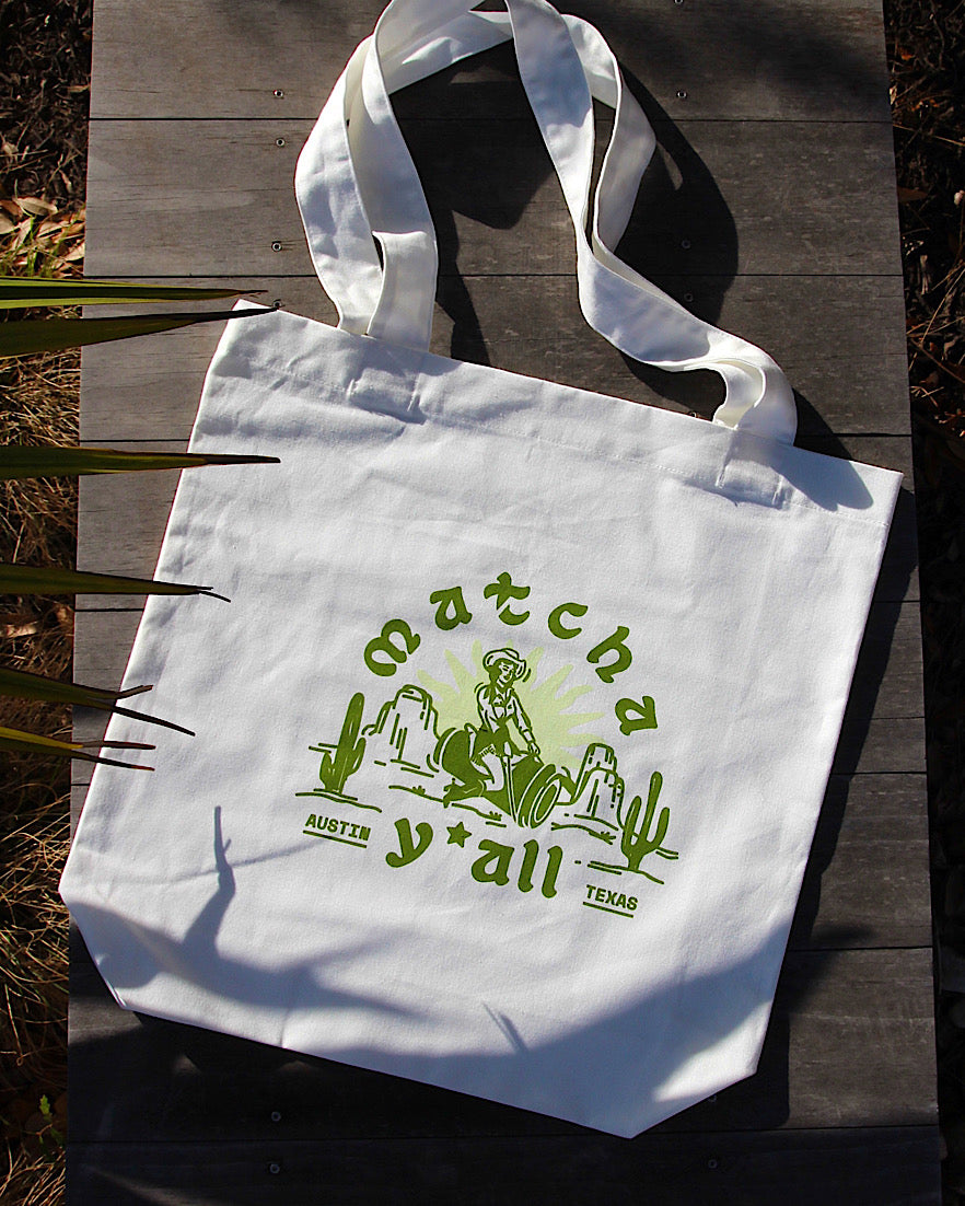 Matcha Cowgirl Canvas Tote