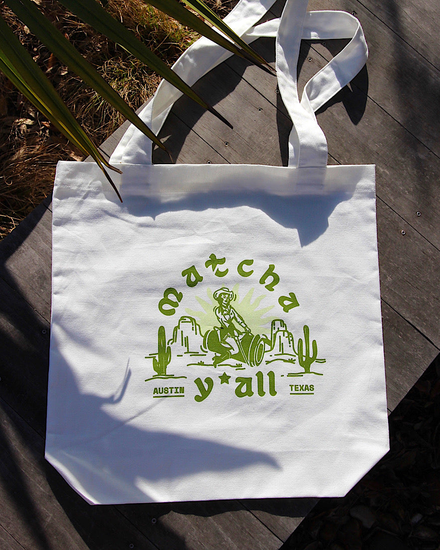 Matcha Cowgirl Canvas Tote